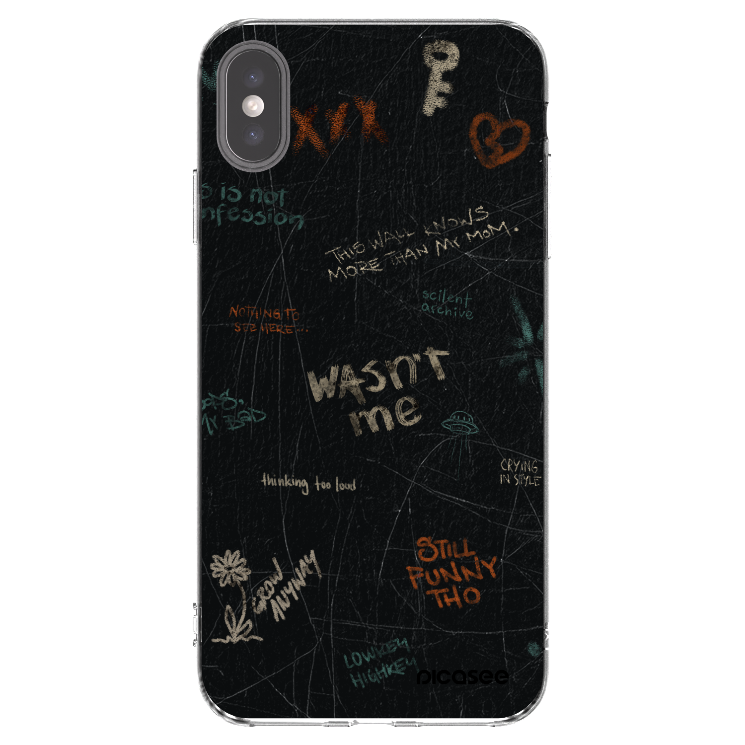 Picasee silikónový prehľadný obal pre Apple iPhone XS Max - CONFESSION