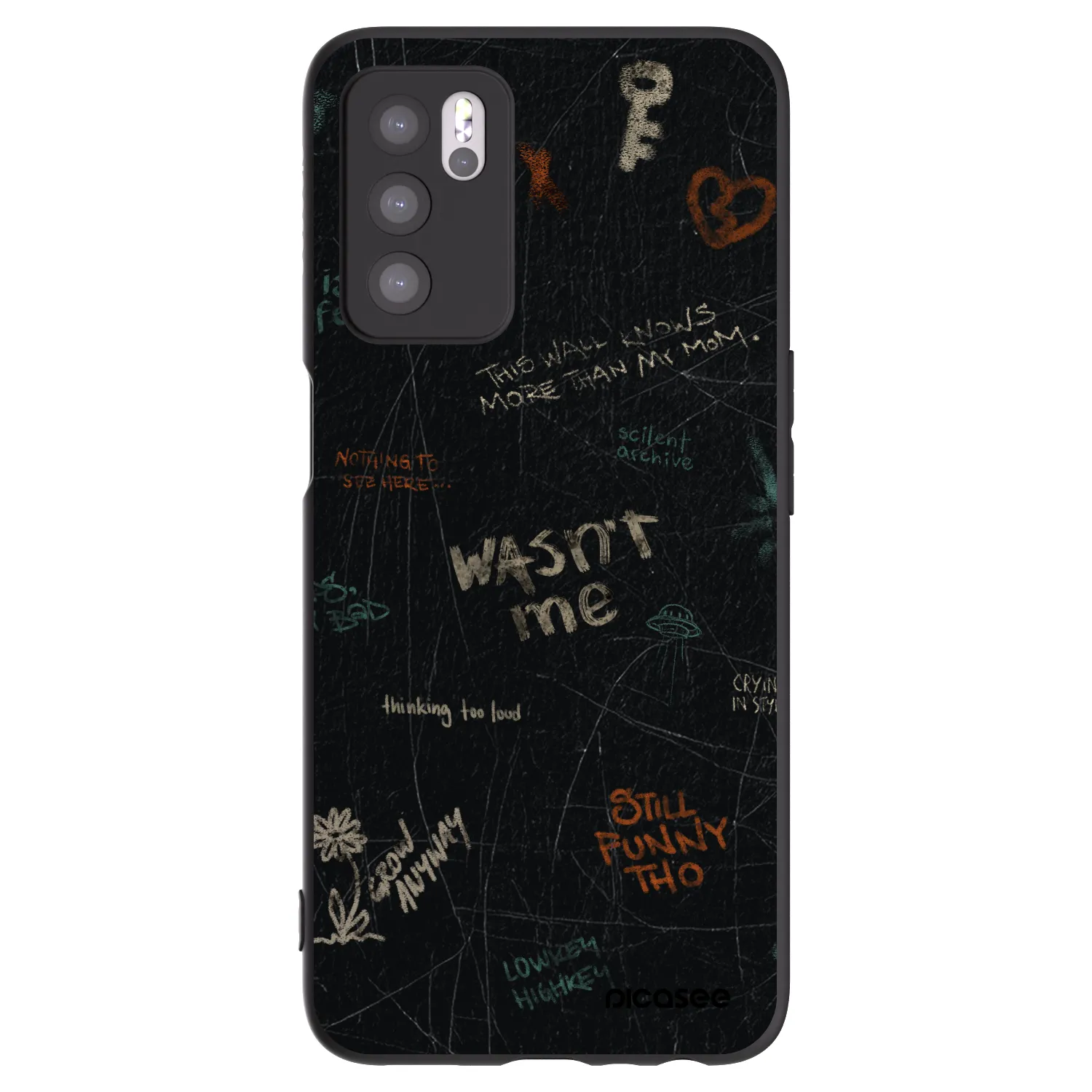 Picasee silikónový čierny obal pre OPPO A16s - CONFESSION