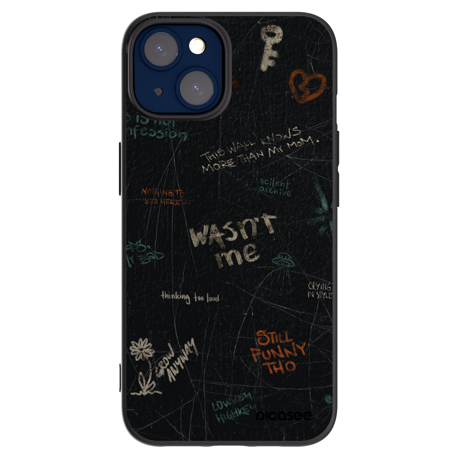 Silikónový čierny obal pre Apple iPhone 14 - CONFESSION