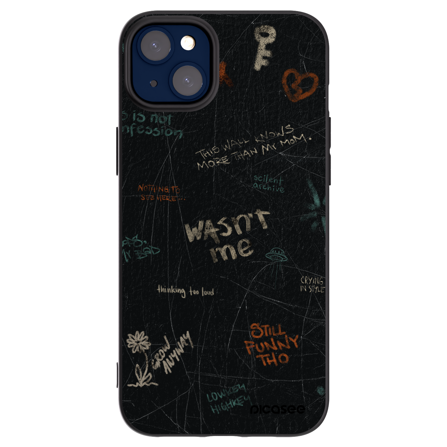 Picasee silikónový čierny obal pre Apple iPhone 14 Plus - CONFESSION