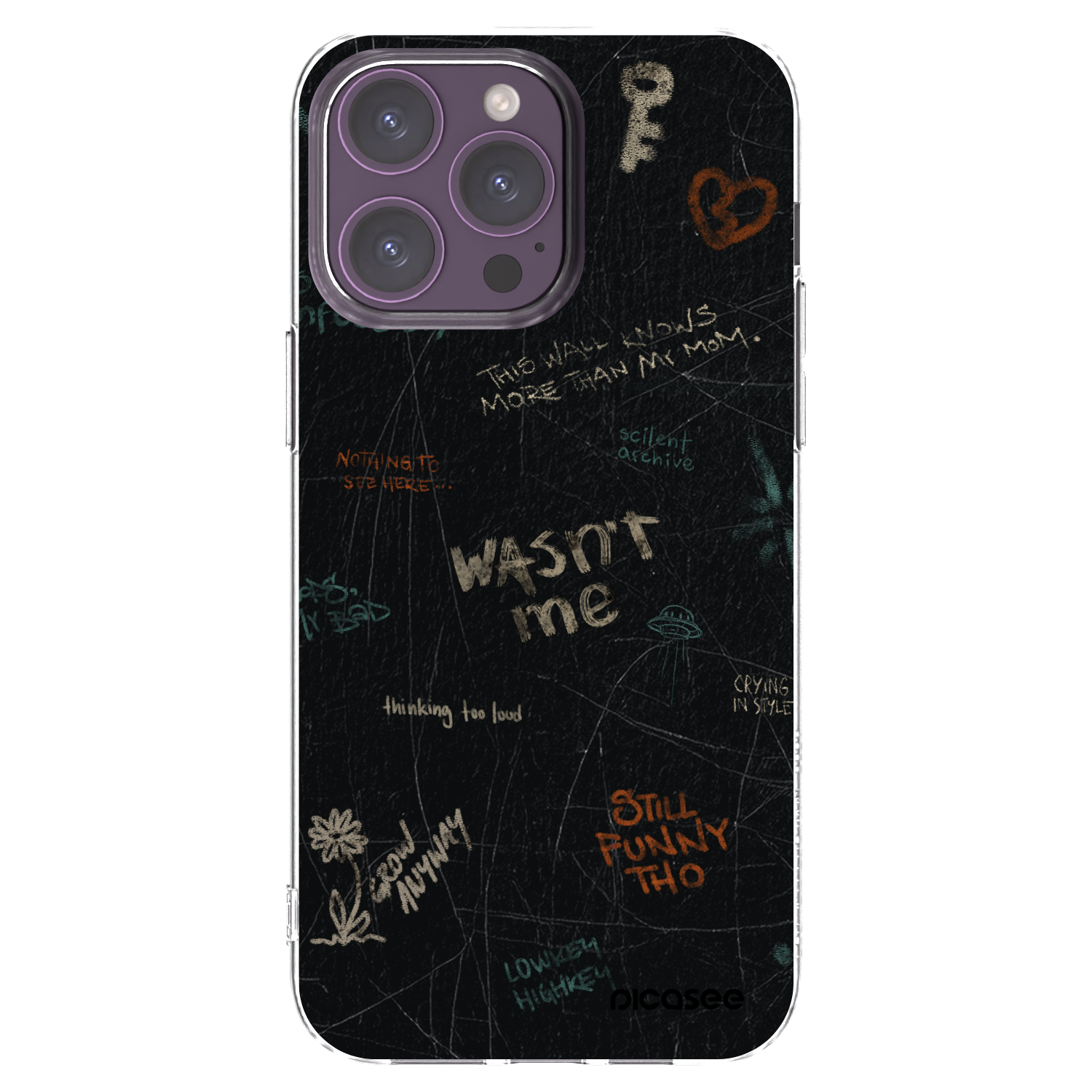 Picasee silikónový prehľadný obal pre Apple iPhone 14 Pro Max - CONFESSION