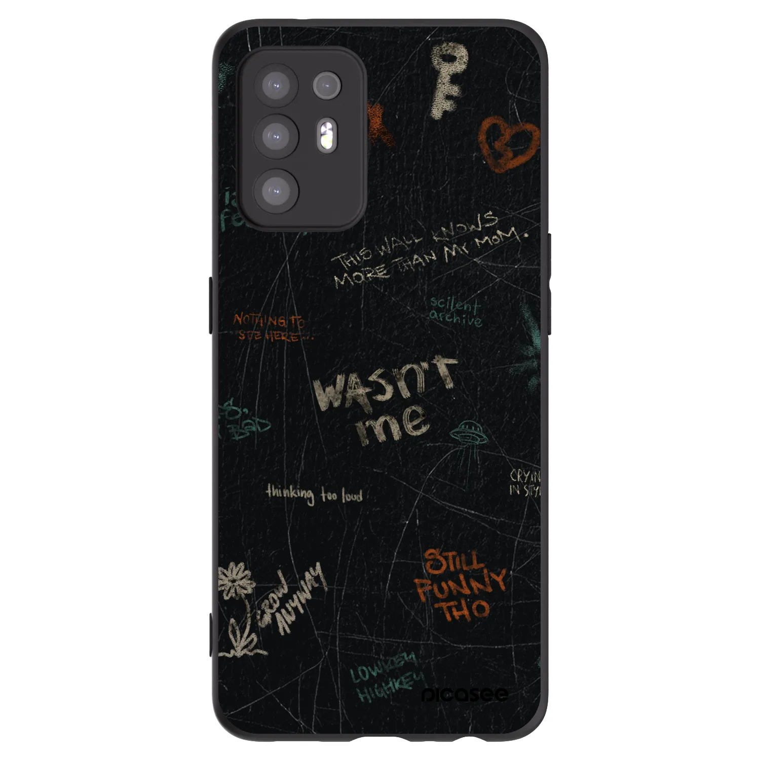Picasee silikónový čierny obal pre OPPO A94 5G - CONFESSION