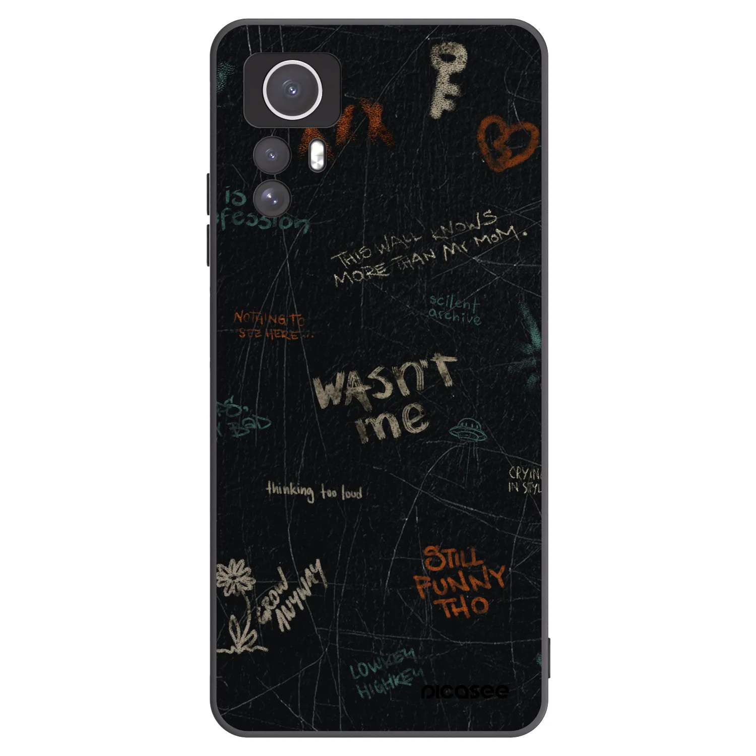 Picasee silikónový čierny obal pre Xiaomi Redmi Note 12S - CONFESSION