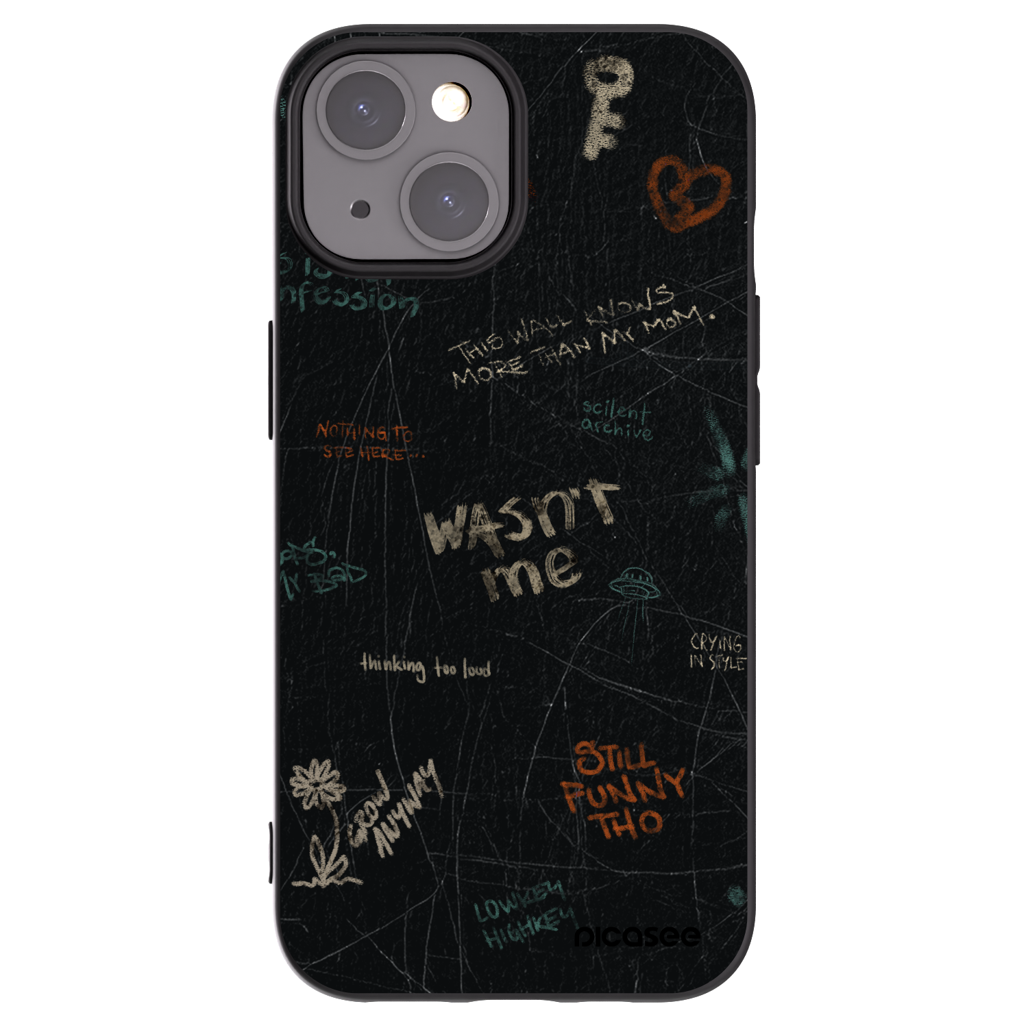 Silikónový čierny obal pre Apple iPhone 15 - CONFESSION