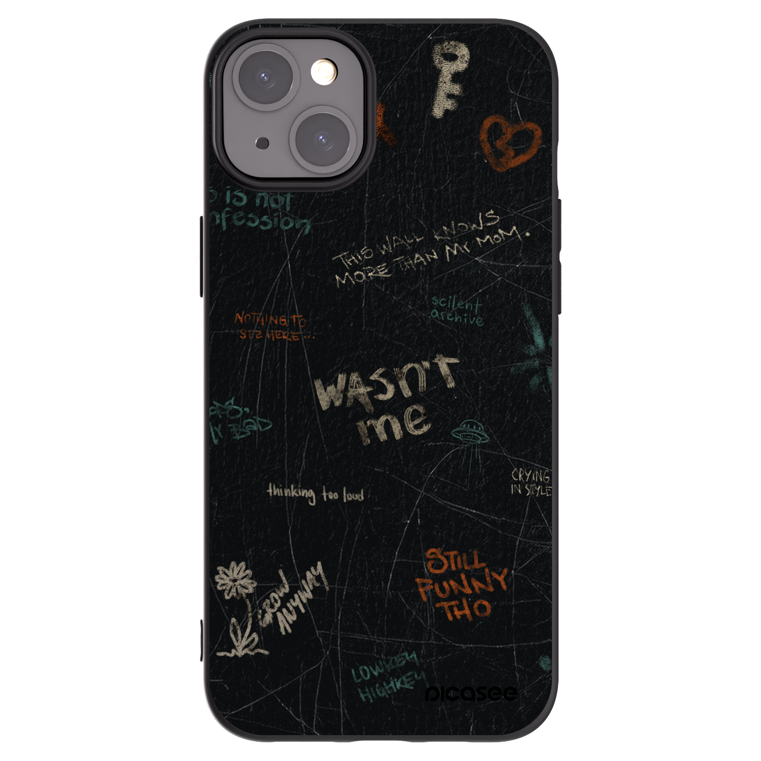 Picasee silikónový čierny obal pre Apple iPhone 15 Plus - CONFESSION