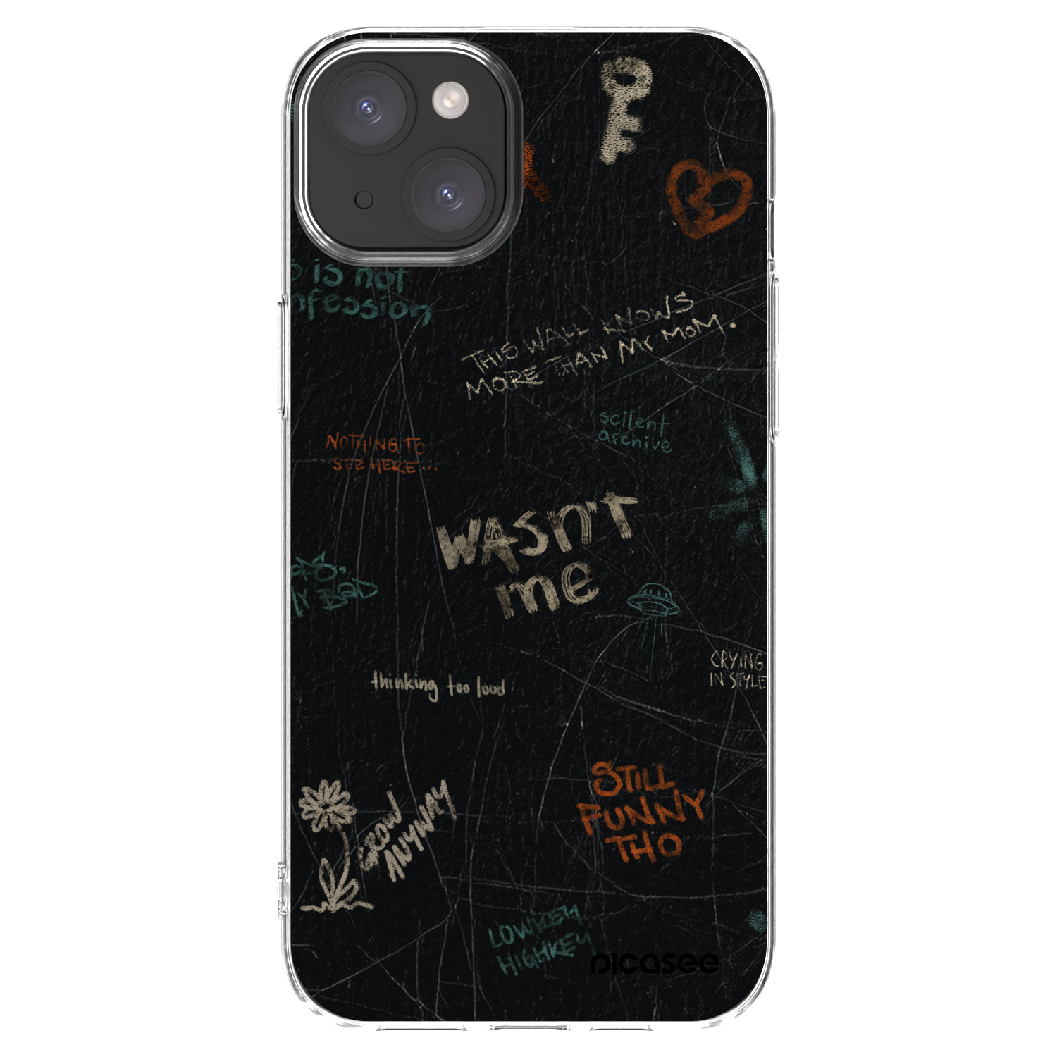 Picasee silikónový prehľadný obal pre Apple iPhone 15 Plus - CONFESSION