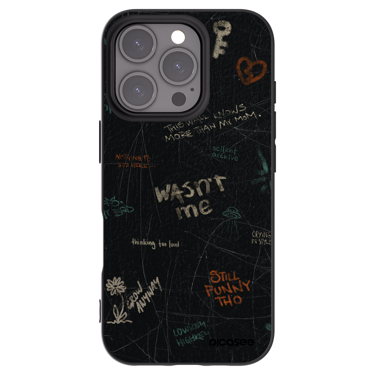 Picasee silikónový čierny obal pre Apple iPhone 16 Pro - CONFESSION