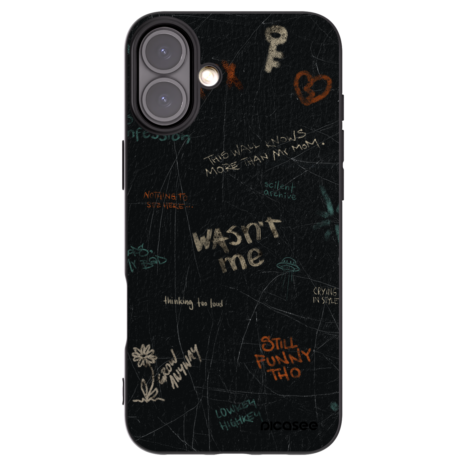 Picasee silikónový čierny obal pre Apple iPhone 16 Plus - CONFESSION