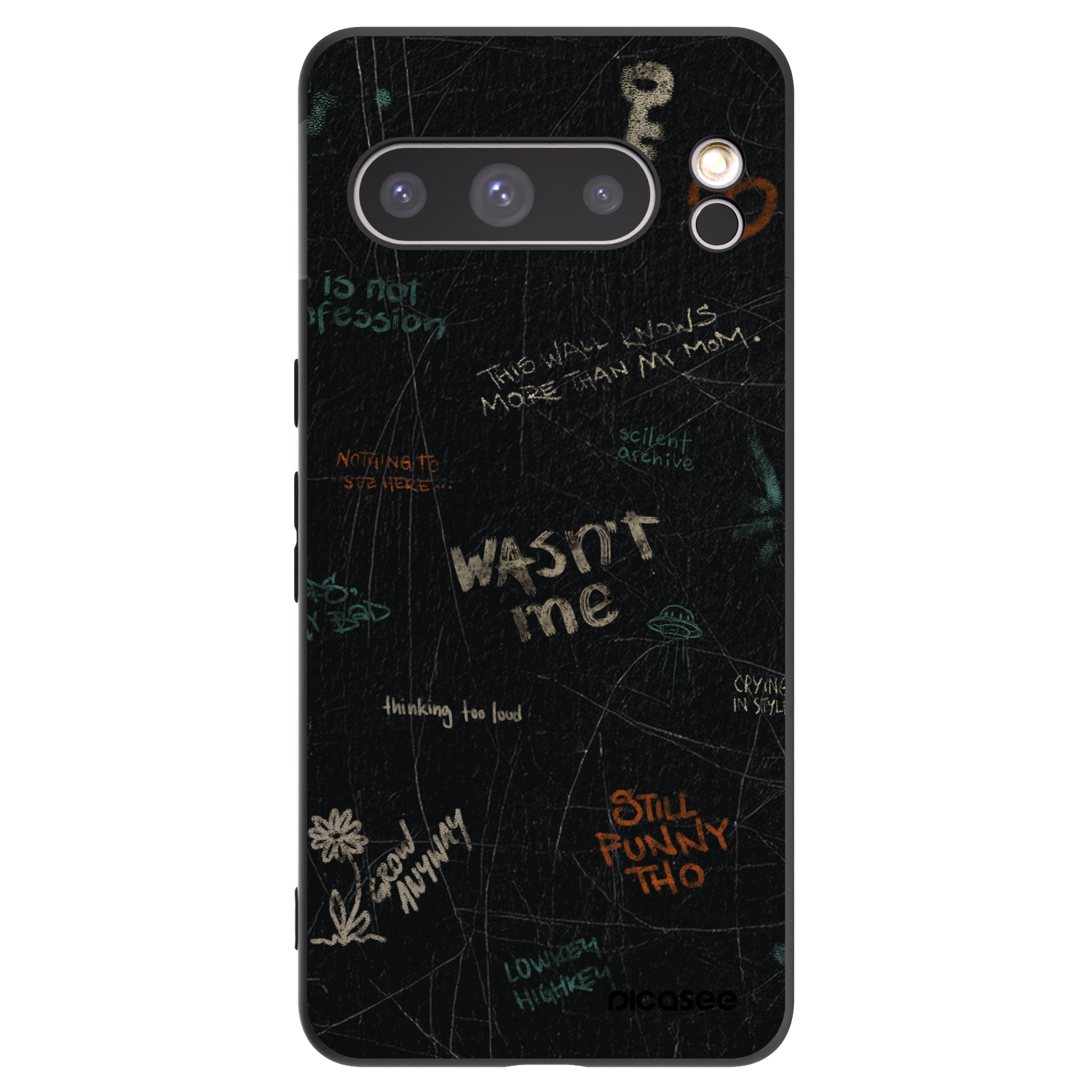 Picasee silikónový čierny obal pre Google Pixel 8 Pro - CONFESSION