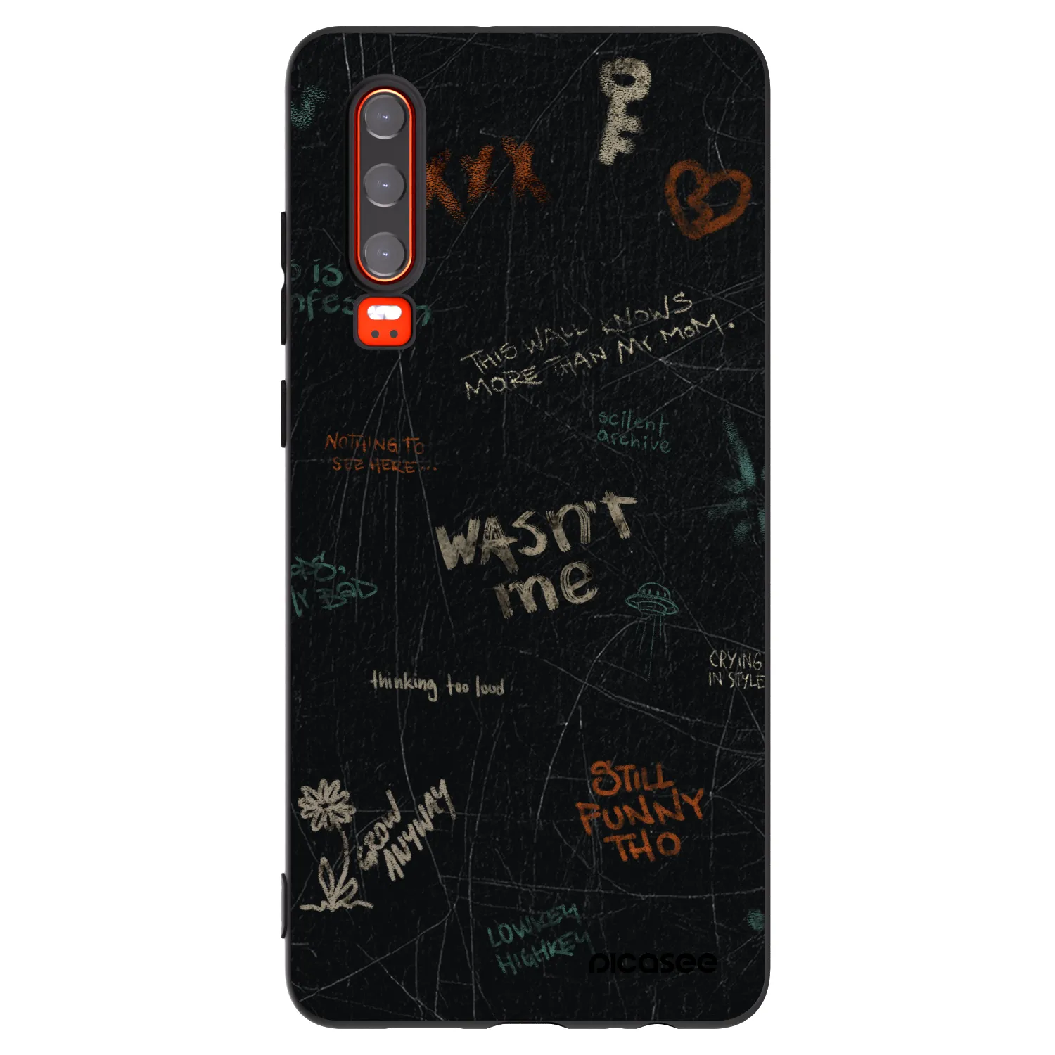Picasee silikónový čierny obal pre Huawei P30 - CONFESSION