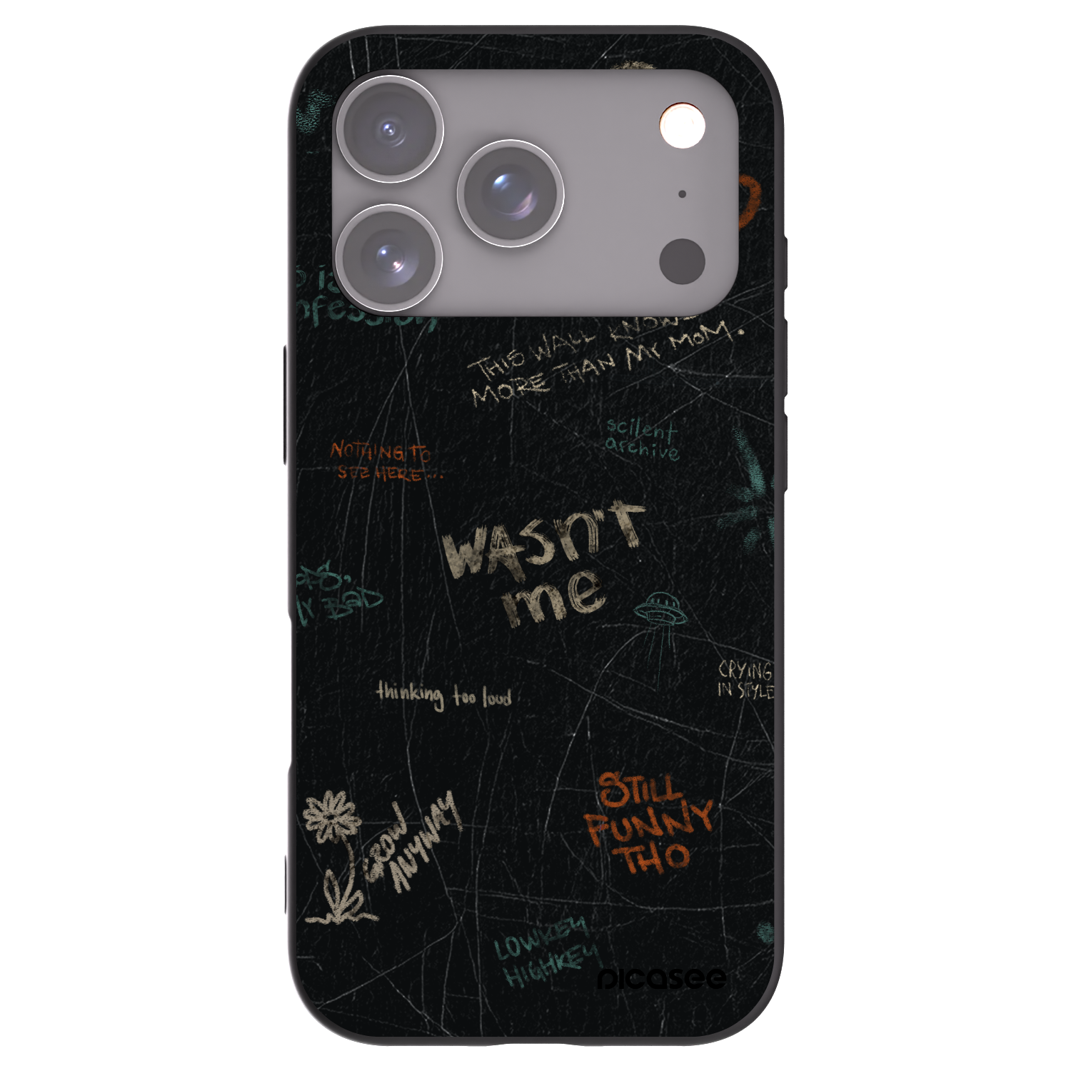 Picasee silikónový čierny obal pre Apple iPhone 17 Pro - CONFESSION