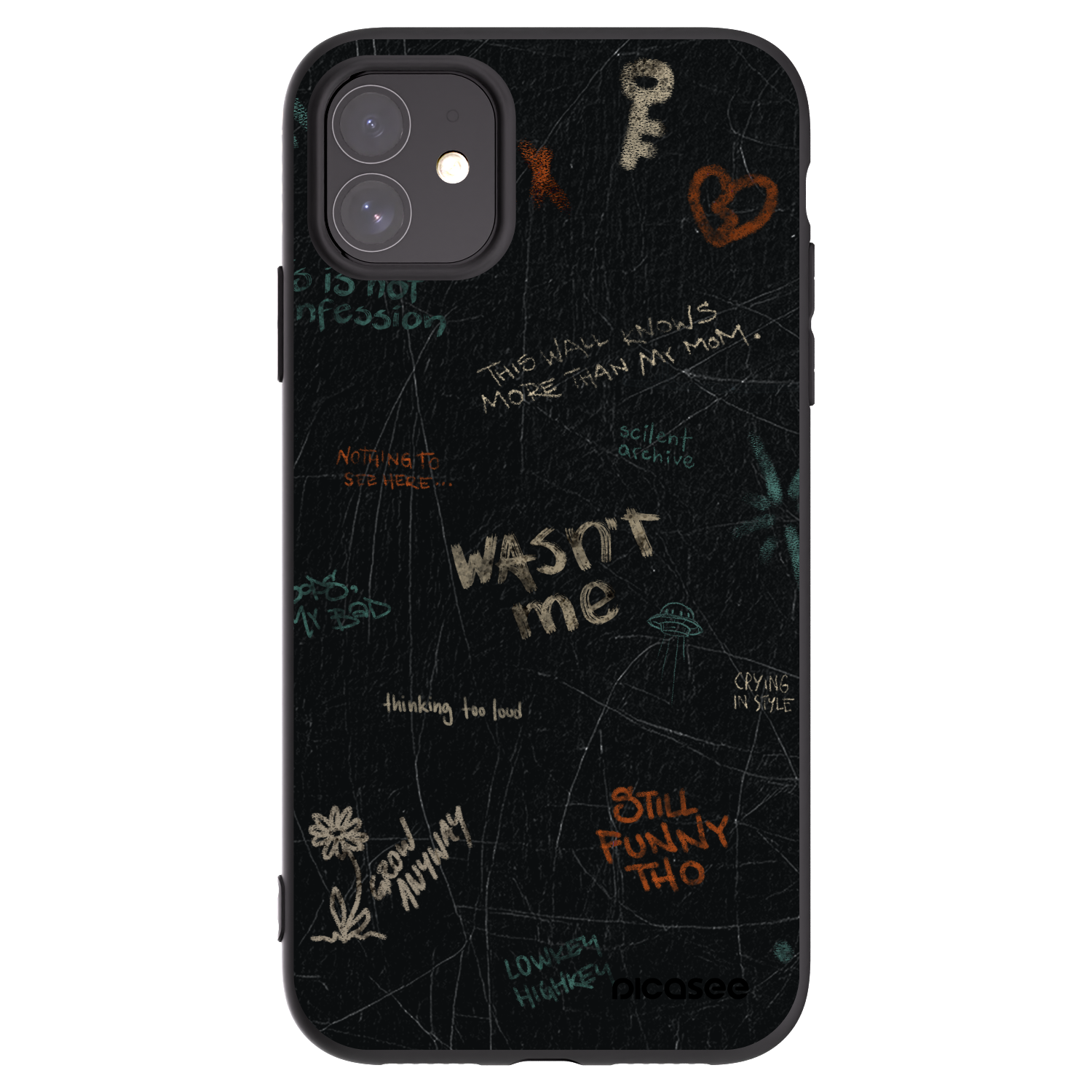 Picasee silikónový čierny obal pre Apple iPhone 11 - CONFESSION