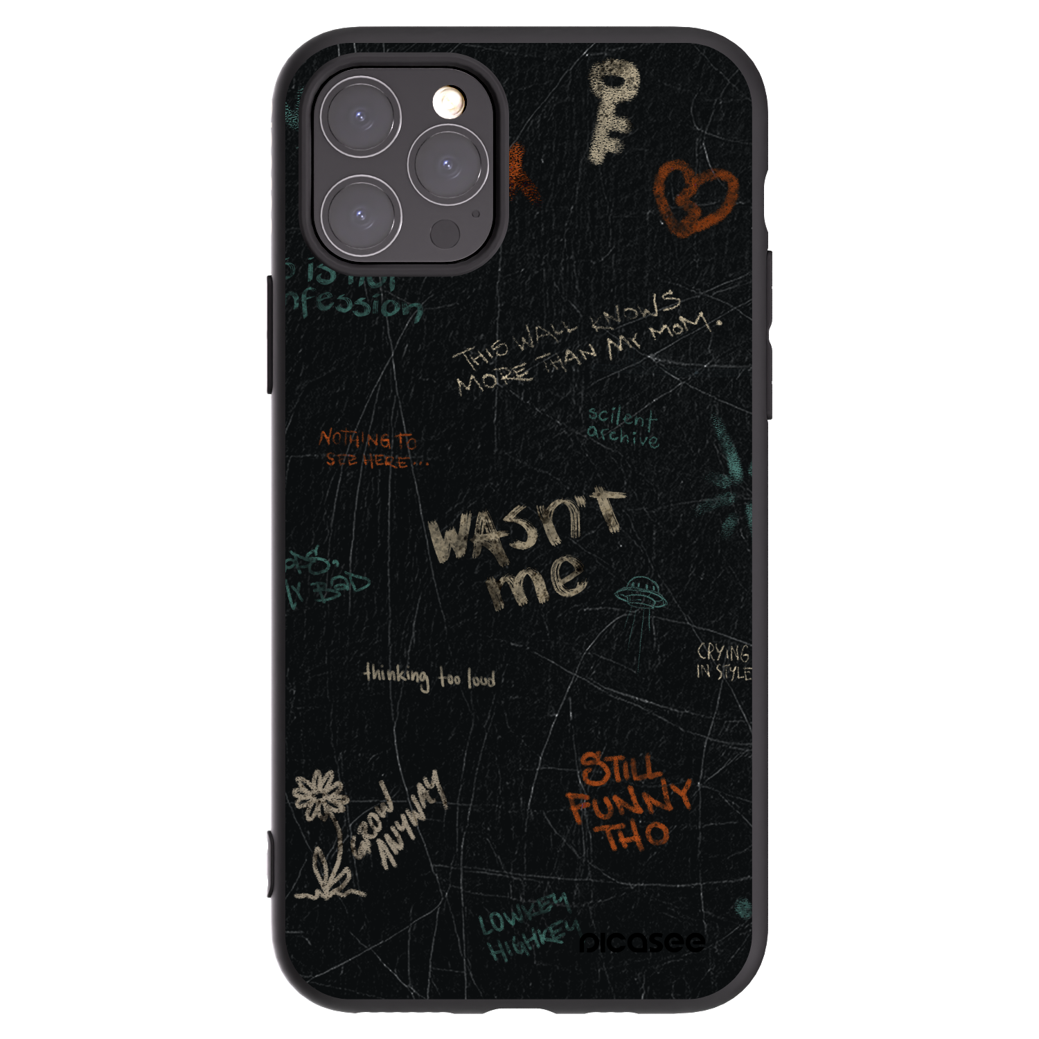 Picasee silikónový čierny obal pre Apple iPhone 11 Pro - CONFESSION