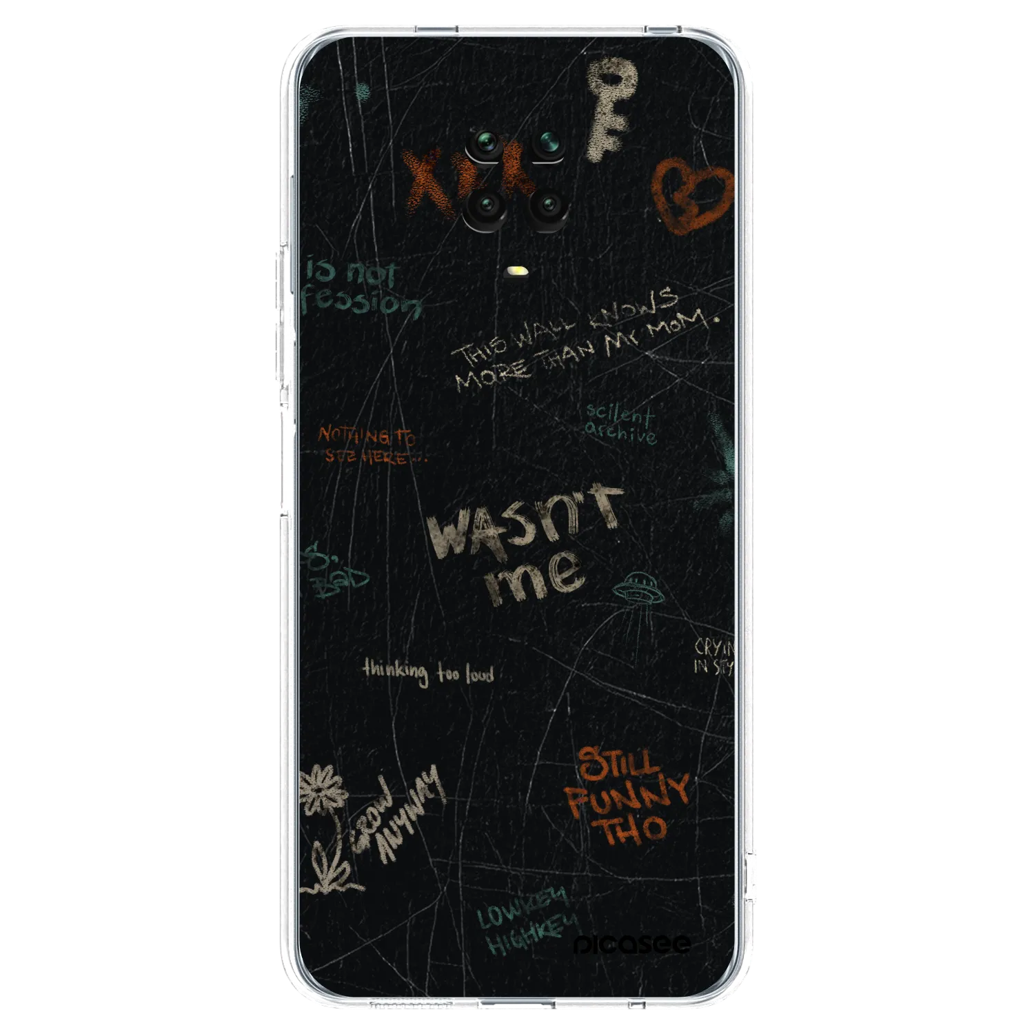 Picasee silikónový prehľadný obal pre Xiaomi Redmi Note 9 Pro - CONFESSION