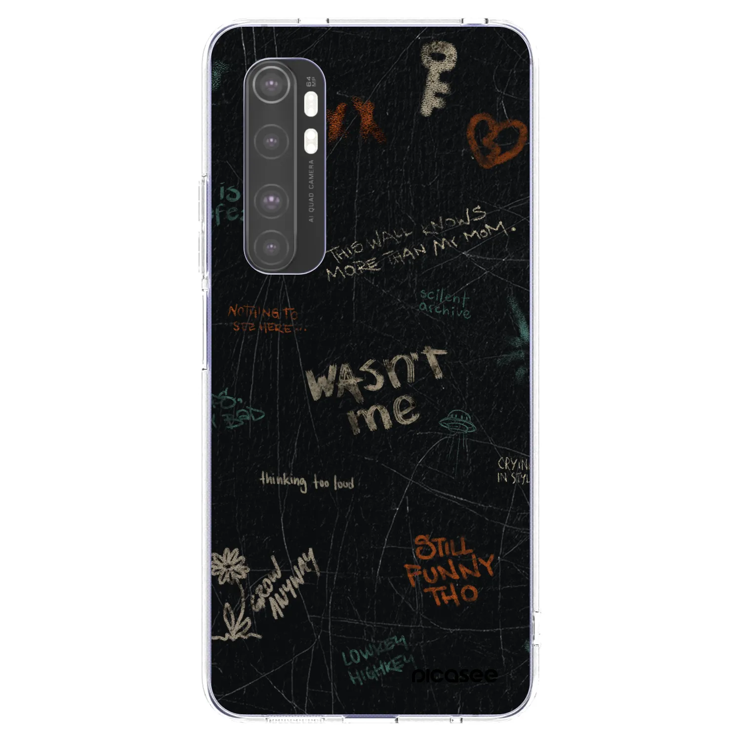 Picasee silikónový prehľadný obal pre Xiaomi Mi Note 10 Lite - CONFESSION