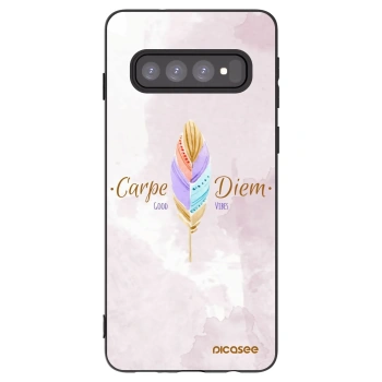 Picasee silikónový čierny obal pre Samsung Galaxy S10 G973 - Užívaj dňa