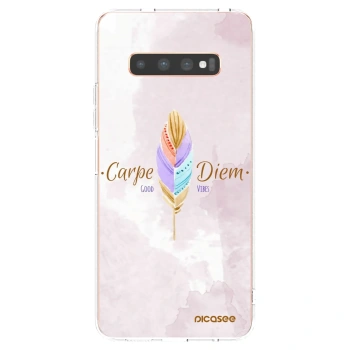 Picasee silikónový prehľadný obal pre Samsung Galaxy S10 Plus G975 - Užívaj dňa