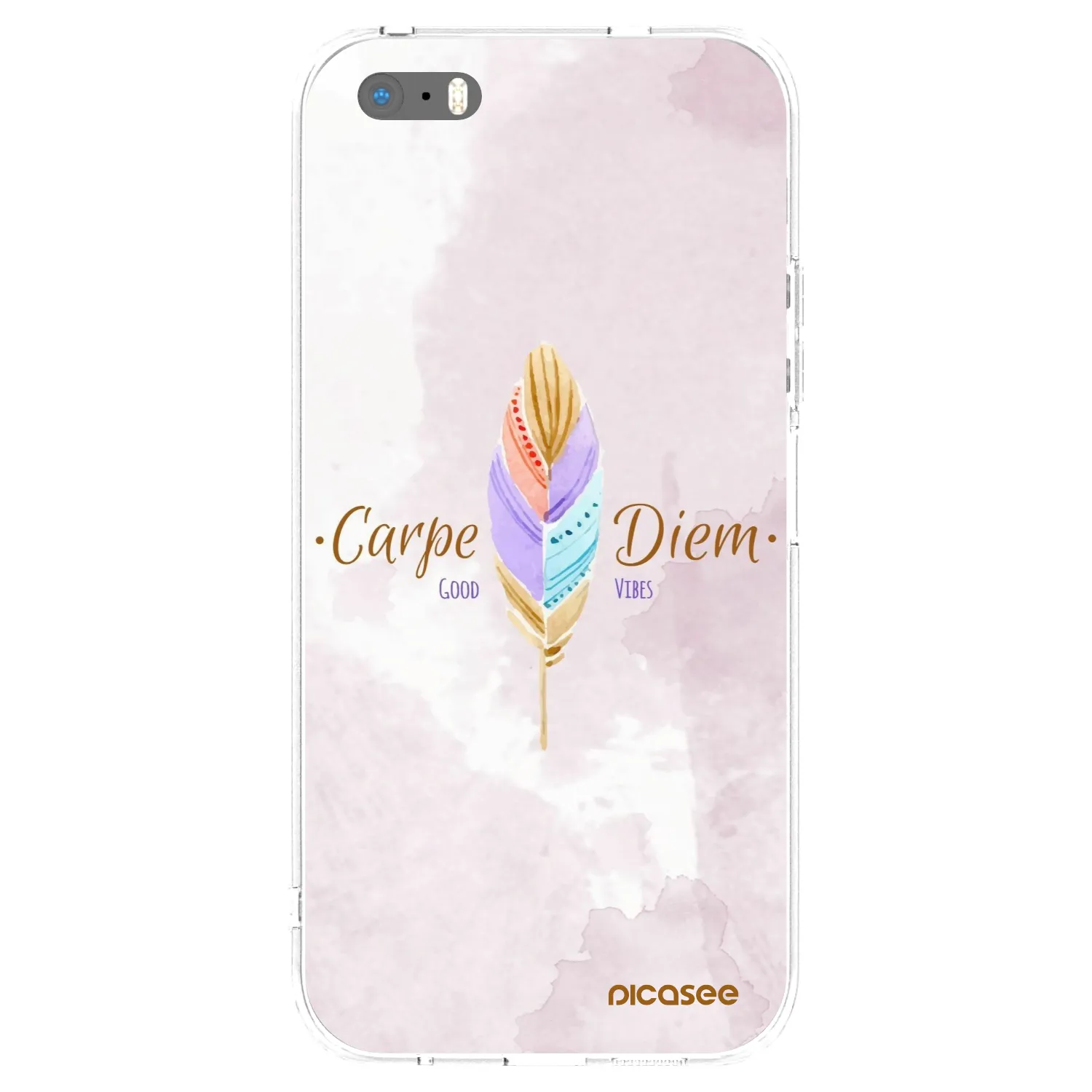 Picasee silikónový prehľadný obal pre Apple iPhone 5/5S/SE - Užívaj dňa
