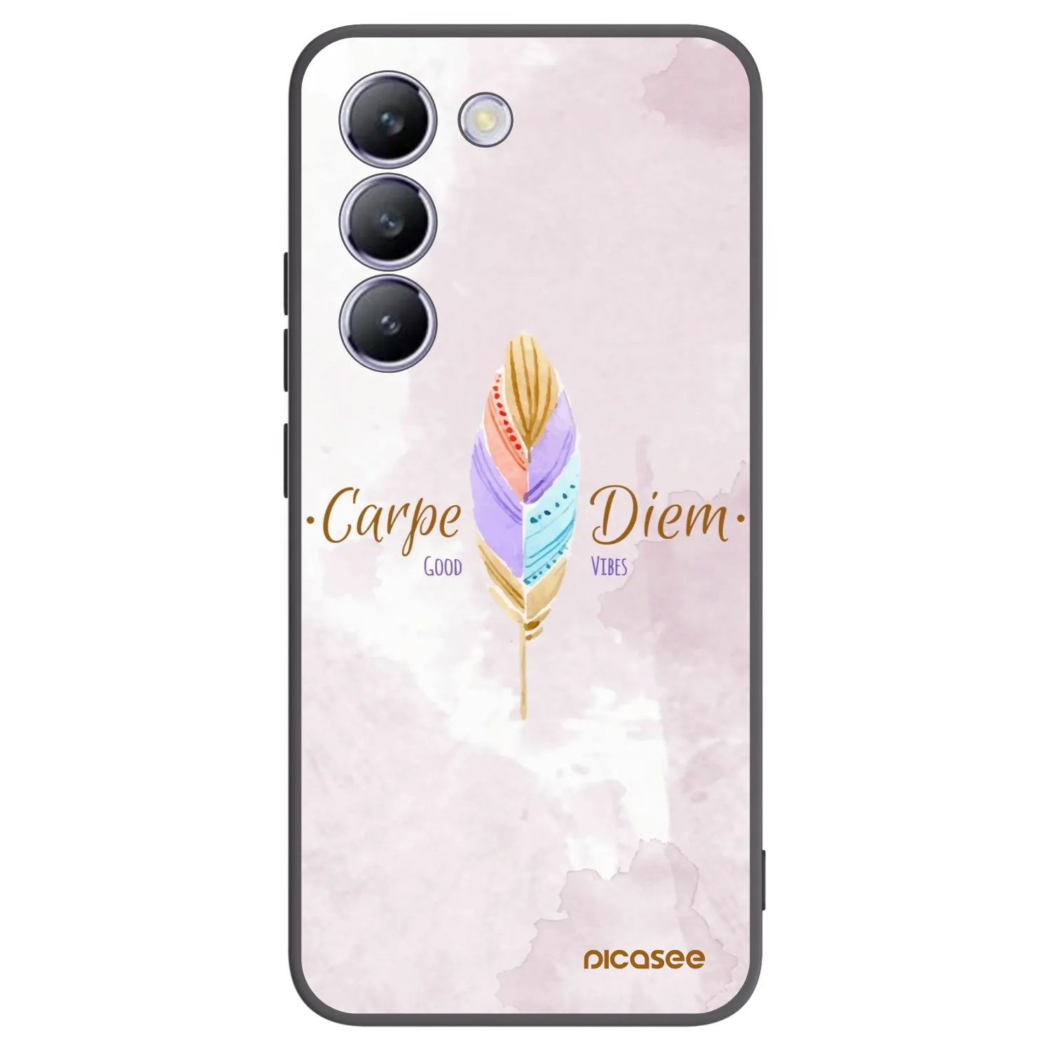 Picasee silikónový čierny obal pre Vivo V40 SE 5G - Užívaj dňa