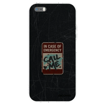 Picasee silikónový prehľadný obal pre Apple iPhone 5/5S/SE - EMERGENCY