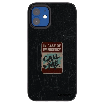 Picasee silikónový čierny obal pre Apple iPhone 12 mini - EMERGENCY