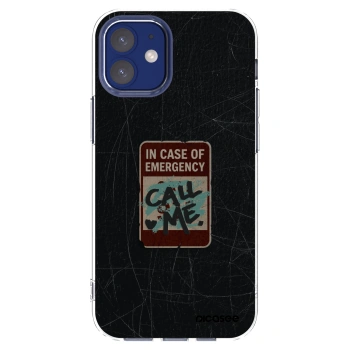 Picasee silikónový prehľadný obal pre Apple iPhone 12 mini - EMERGENCY