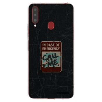 Picasee silikónový prehľadný obal pre Samsung Galaxy A20s - EMERGENCY