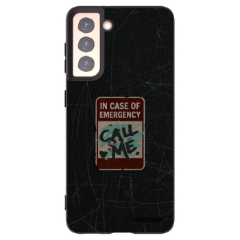 Picasee silikónový čierny obal pre Samsung Galaxy S21 5G G991B - EMERGENCY