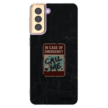 Picasee silikónový prehľadný obal pre Samsung Galaxy S21+ 5G G996F - EMERGENCY