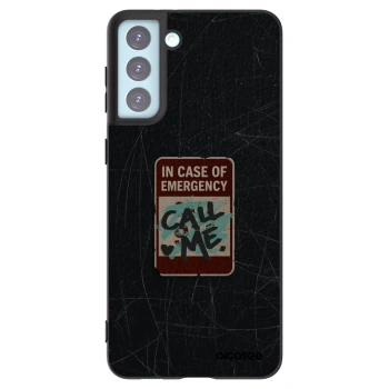 Picasee silikónový čierny obal pre Samsung Galaxy S21+ 5G G996F - EMERGENCY