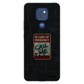 Picasee silikónový prehľadný obal pre Motorola Moto G9 Play - EMERGENCY