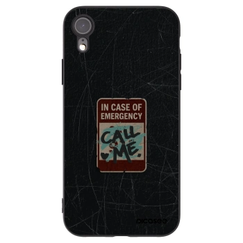 Picasee silikónový čierny obal pre Apple iPhone XR - EMERGENCY