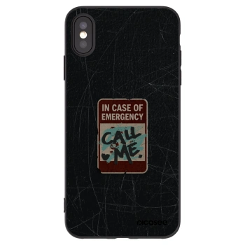 Picasee silikónový čierny obal pre Apple iPhone XS Max - EMERGENCY