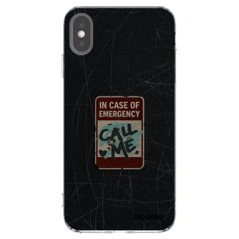 Picasee silikónový prehľadný obal pre Apple iPhone XS Max - EMERGENCY