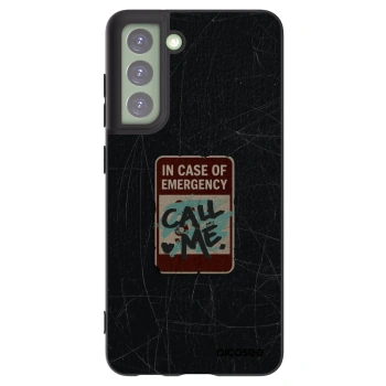 Picasee silikónový čierny obal pre Samsung Galaxy S21 FE 5G - EMERGENCY