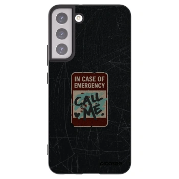Picasee silikónový čierny obal pre Samsung Galaxy S22+ 5G - EMERGENCY