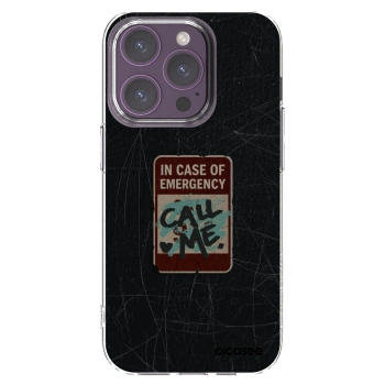 Picasee silikónový prehľadný obal pre Apple iPhone 14 Pro - EMERGENCY