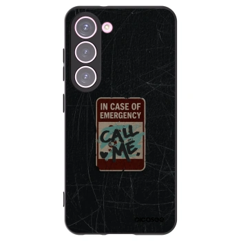 Picasee silikónový čierny obal pre Samsung Galaxy S23 5G - EMERGENCY