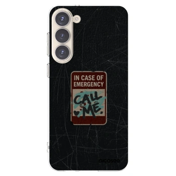 Picasee silikónový prehľadný obal pre Samsung Galaxy S23+ 5G - EMERGENCY
