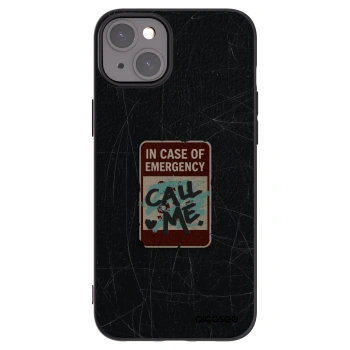 Picasee silikónový čierny obal pre Apple iPhone 15 Plus - EMERGENCY