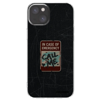 Picasee silikónový prehľadný obal pre Apple iPhone 15 Plus - EMERGENCY