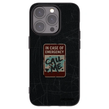 Picasee silikónový čierny obal pre Apple iPhone 15 Pro - EMERGENCY