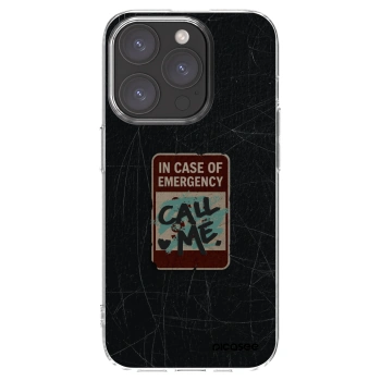 Picasee silikónový prehľadný obal pre Apple iPhone 15 Pro - EMERGENCY
