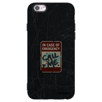 Picasee silikónový čierny obal pre Apple iPhone 6/6S - EMERGENCY