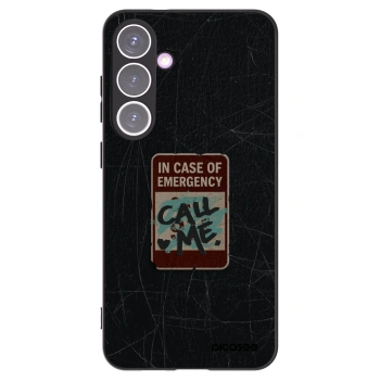 Picasee silikónový čierny obal pre Samsung Galaxy S24+ S926B 5G - EMERGENCY