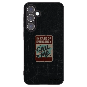 Picasee silikónový čierny obal pre Samsung Galaxy A55 5G A556B - EMERGENCY