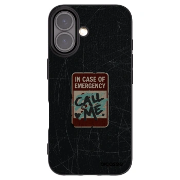 Picasee silikónový čierny obal pre Apple iPhone 16 - EMERGENCY