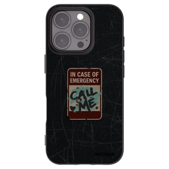 Picasee silikónový čierny obal pre Apple iPhone 16 Pro - EMERGENCY