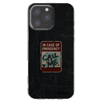 Picasee silikónový prehľadný obal pre Apple iPhone 16 Pro Max - EMERGENCY