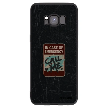 Picasee silikónový čierny obal pre Samsung Galaxy S8 G950F - EMERGENCY